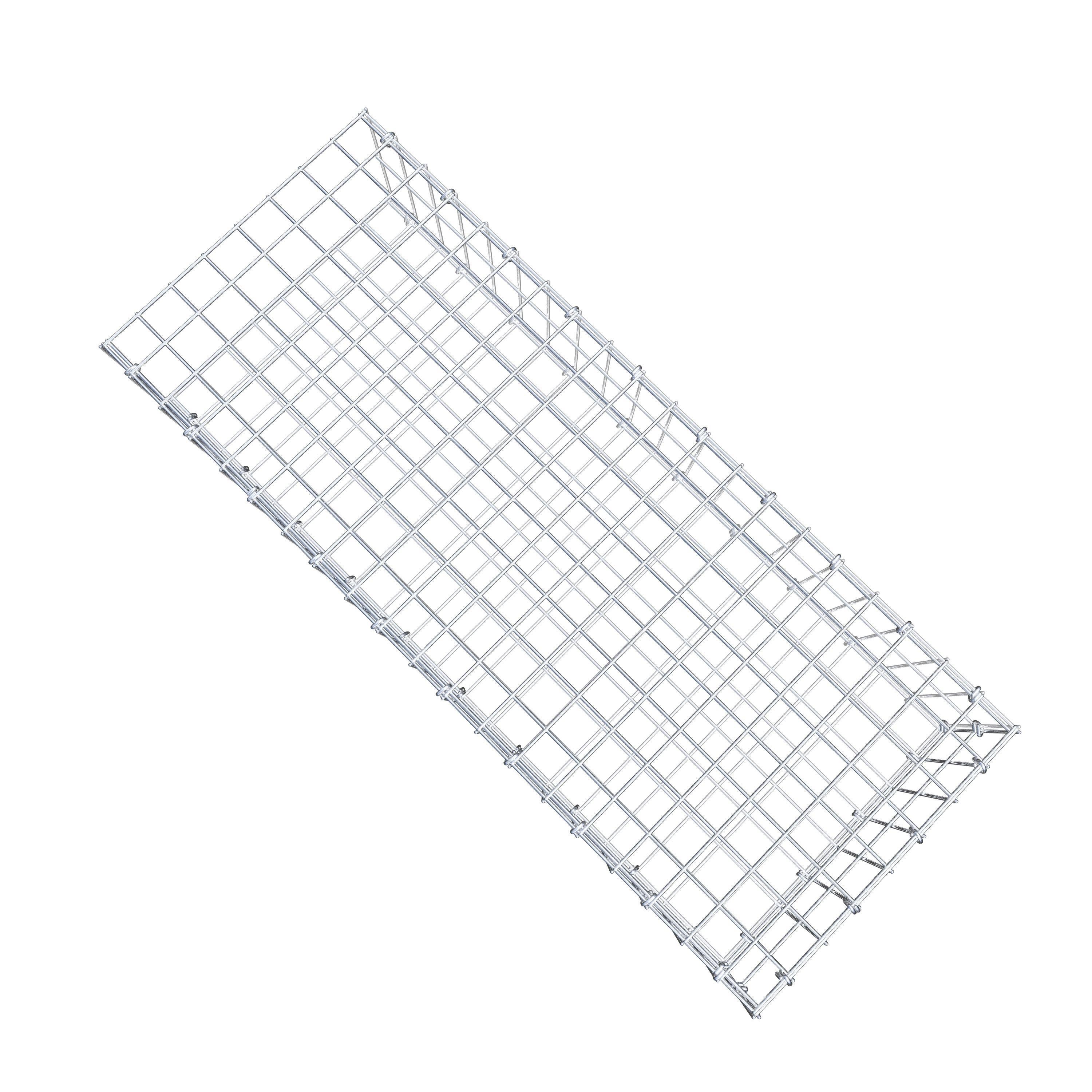 Gavión para alargar en acero galvanizado 100x20x40cm (LxAxP), malla 5 x 10cm, Anillo en C, sin rejilla frontal - 8