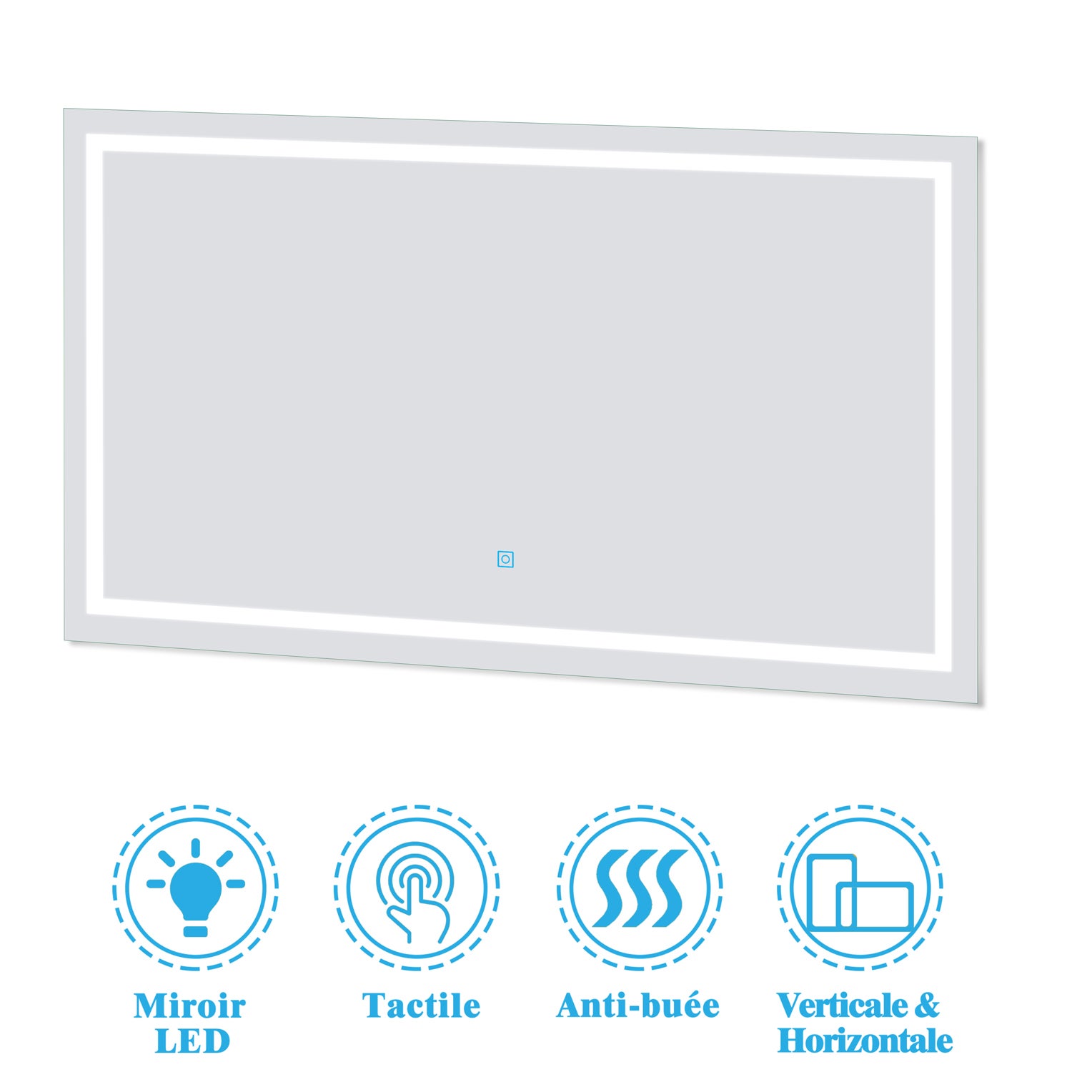 Ensemble meuble et vasque et miroir lumineux 120cm meuble salle de bain Chêne Wotan,Ocean - 3