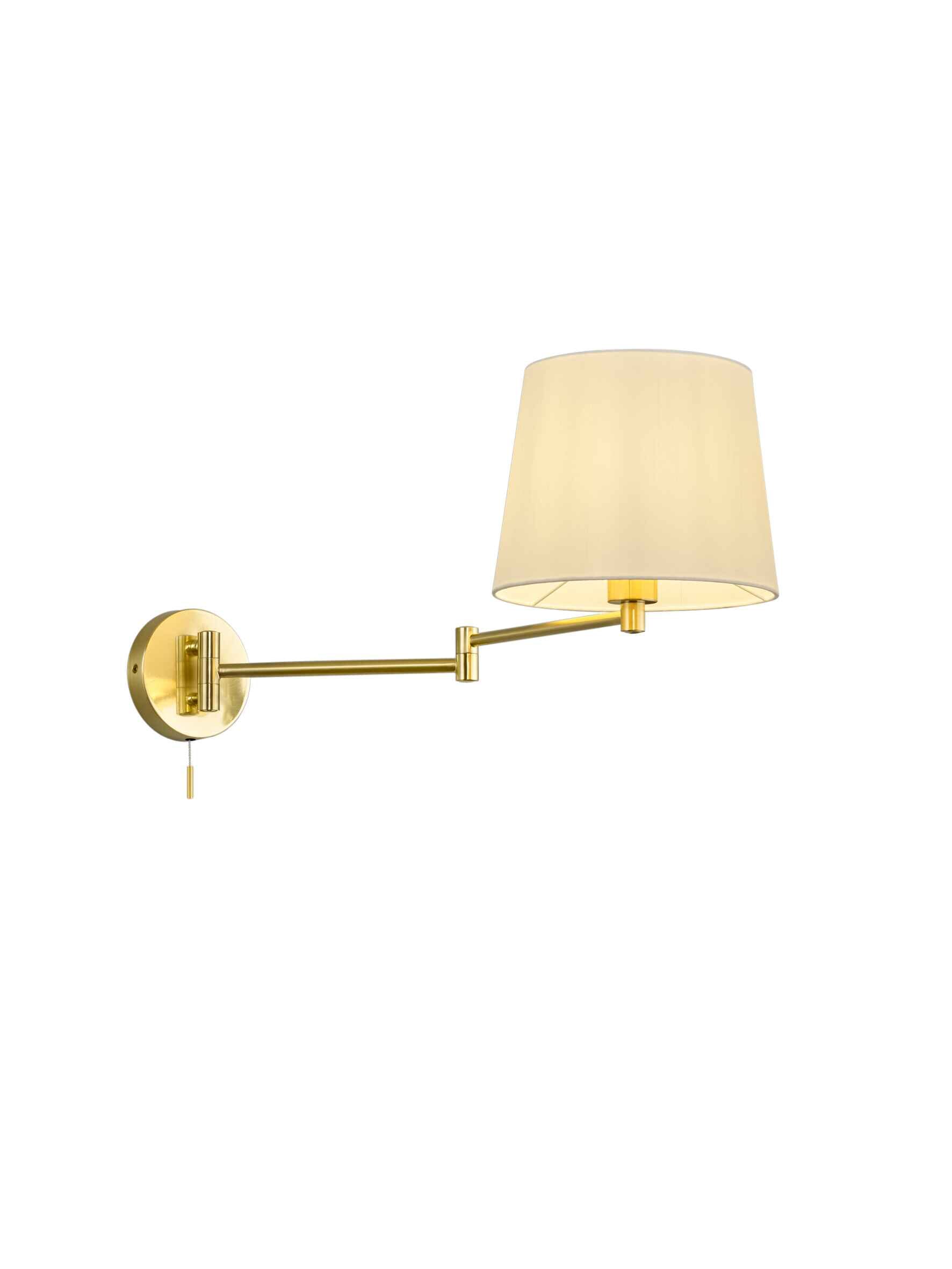 Kinkiet LYON mosiądz-złoty-biały 1xE27x60W tkanina wym:32,5x25,5x25,5cm IP20 Trio