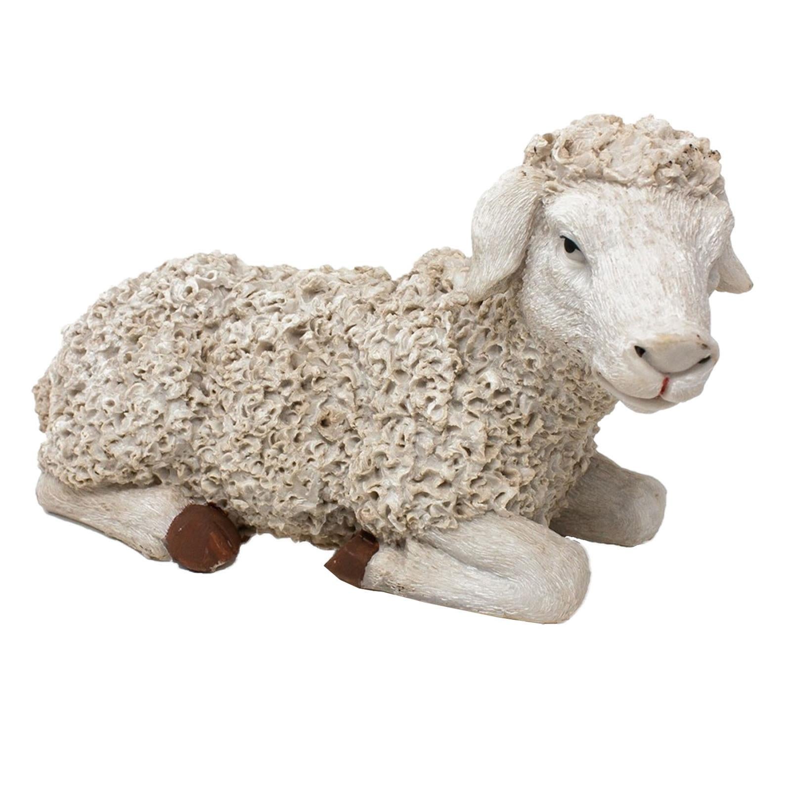 Magie Di Natale Mouton En Polyrésine Pour Crèche De Noël - Petite Taille (12,5x12,5x5 Cm), Décoration Sainte Famille - 7
