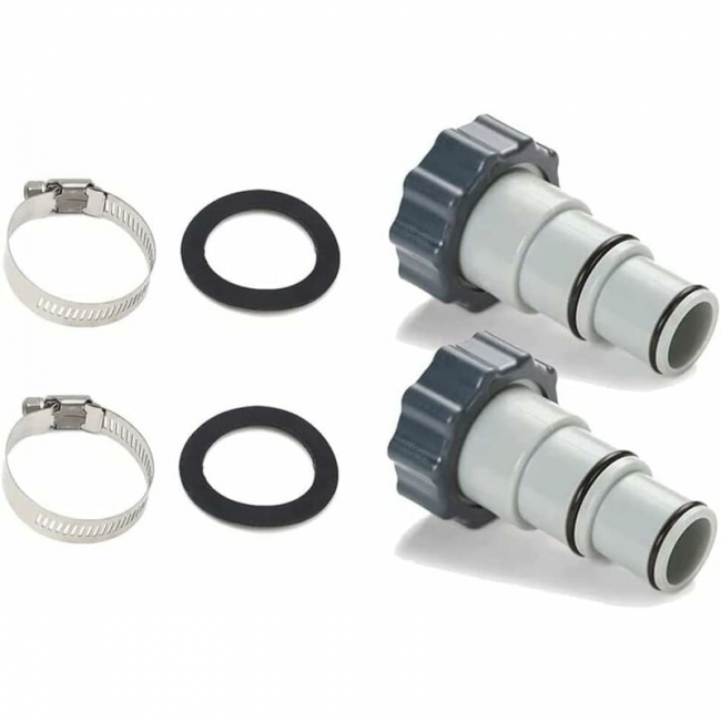 2-częściowy zamienny adapter węża do pomp, adapter basenowy, łącznik basenowy, do przyłączy węży z gwintem wewnętrznym (2 szt. plus)