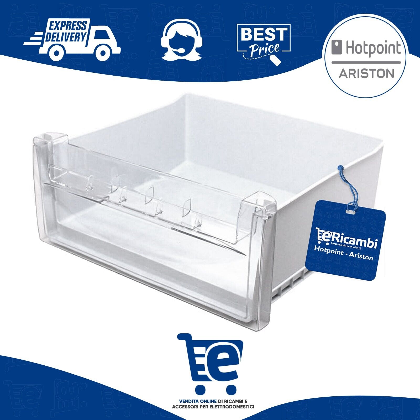 Cestello Cassetto Congelatore Hotpoint FZA36G1 / FZA36P | Bianco Plastica