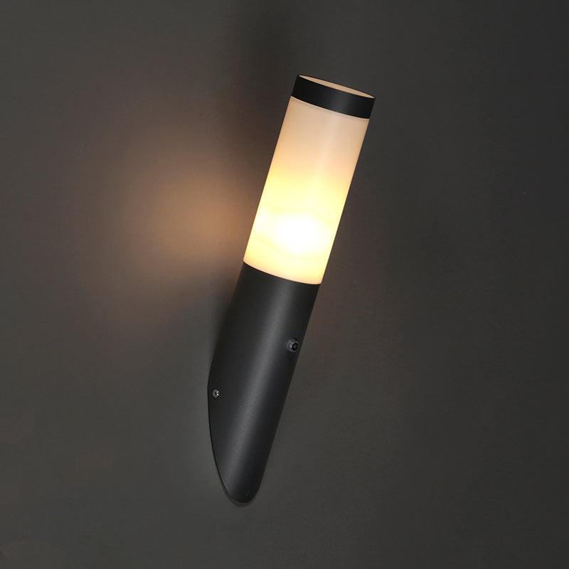 Qazqa nowoczesny lampa ścienna zewnętrzna z czujnikiem światła do ogród - Rox - ciemnoszary, max. 15w, kompatybilny z żarówką