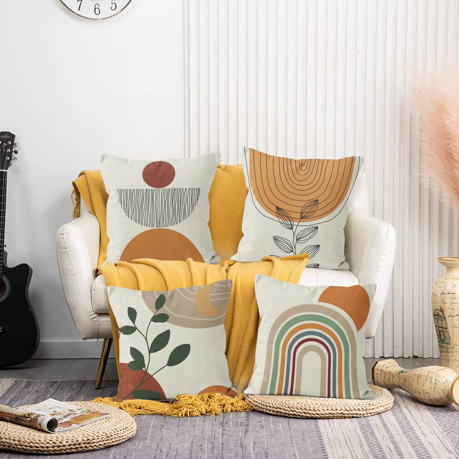Funda De Cojín / Funda De Almohada De Lino De 45x45 Cm - SHEIN Paña