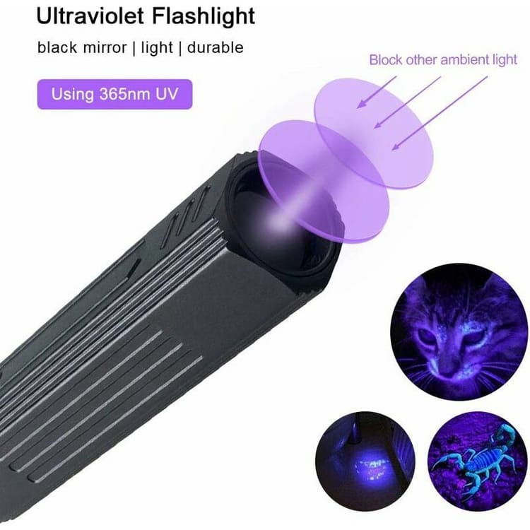 Akumulatorowa latarka UV 365 nm z czarnym filtrem do utwardzania żywic i minerałów - 3