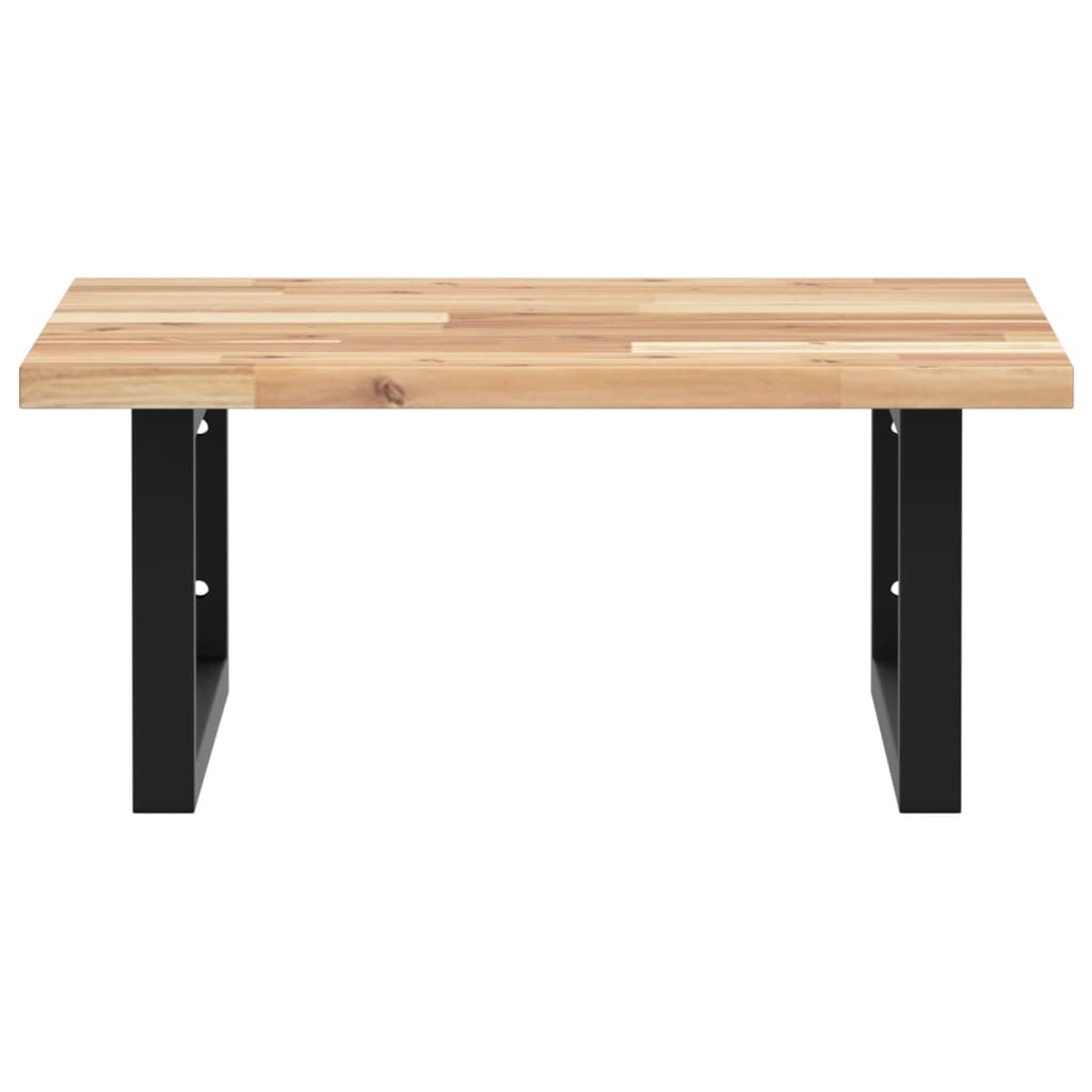 Maison Exclusive - Ripiano a Parete per Lavabo in Acciaio e Massello di Acacia - 4