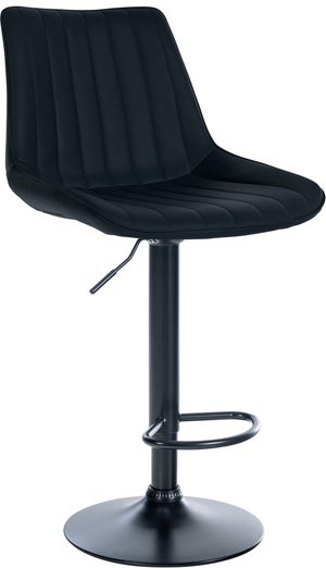 Tabouret De Travail Reno Similicuir - Hauteur Réglable Et Pivotant - Piètement 5 Roulettes Noir