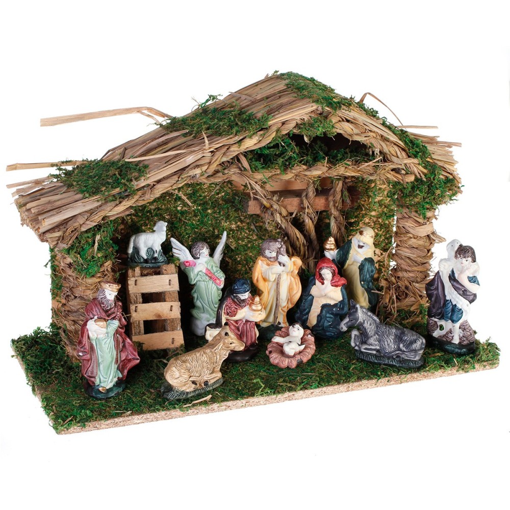 Crèche de Noël traditionnelle 9 santons porcelaine Leroy Merlin