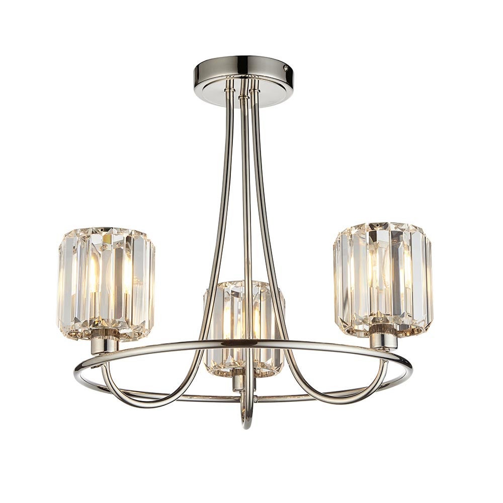Lampa wisząca BERENICE niklowa 3xE14x15W metal wym:41x45,6x45,6cm IP20 Endon