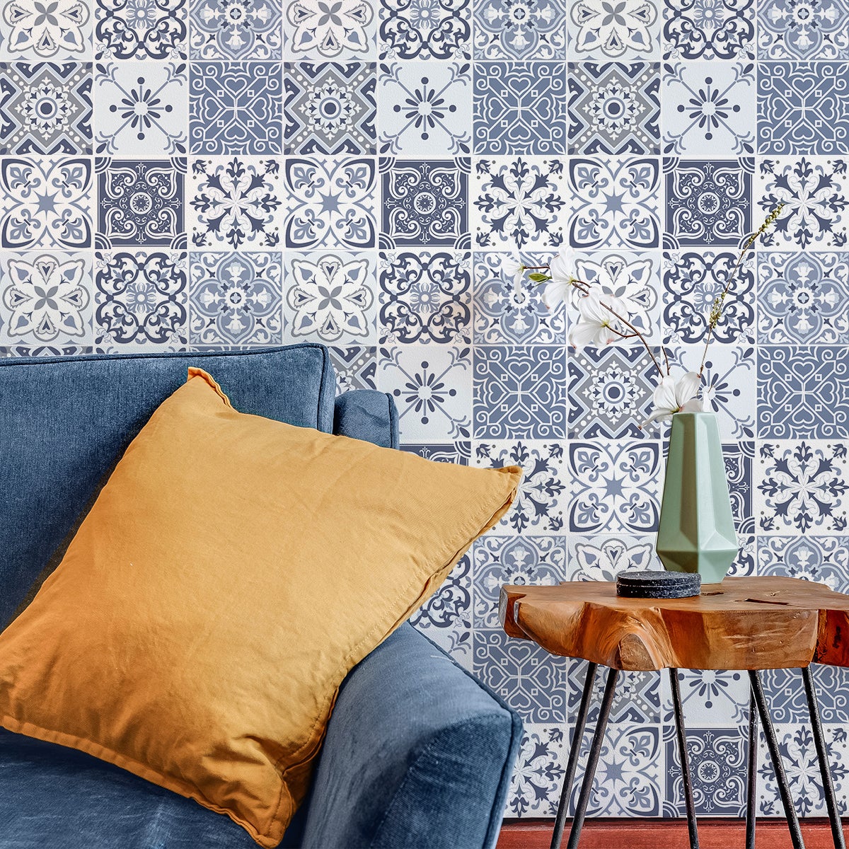 9 adesivi piastrelle di cemento pesatoni - Sticker adesivo - adesivi murali - 9stickers15x15cm - 6