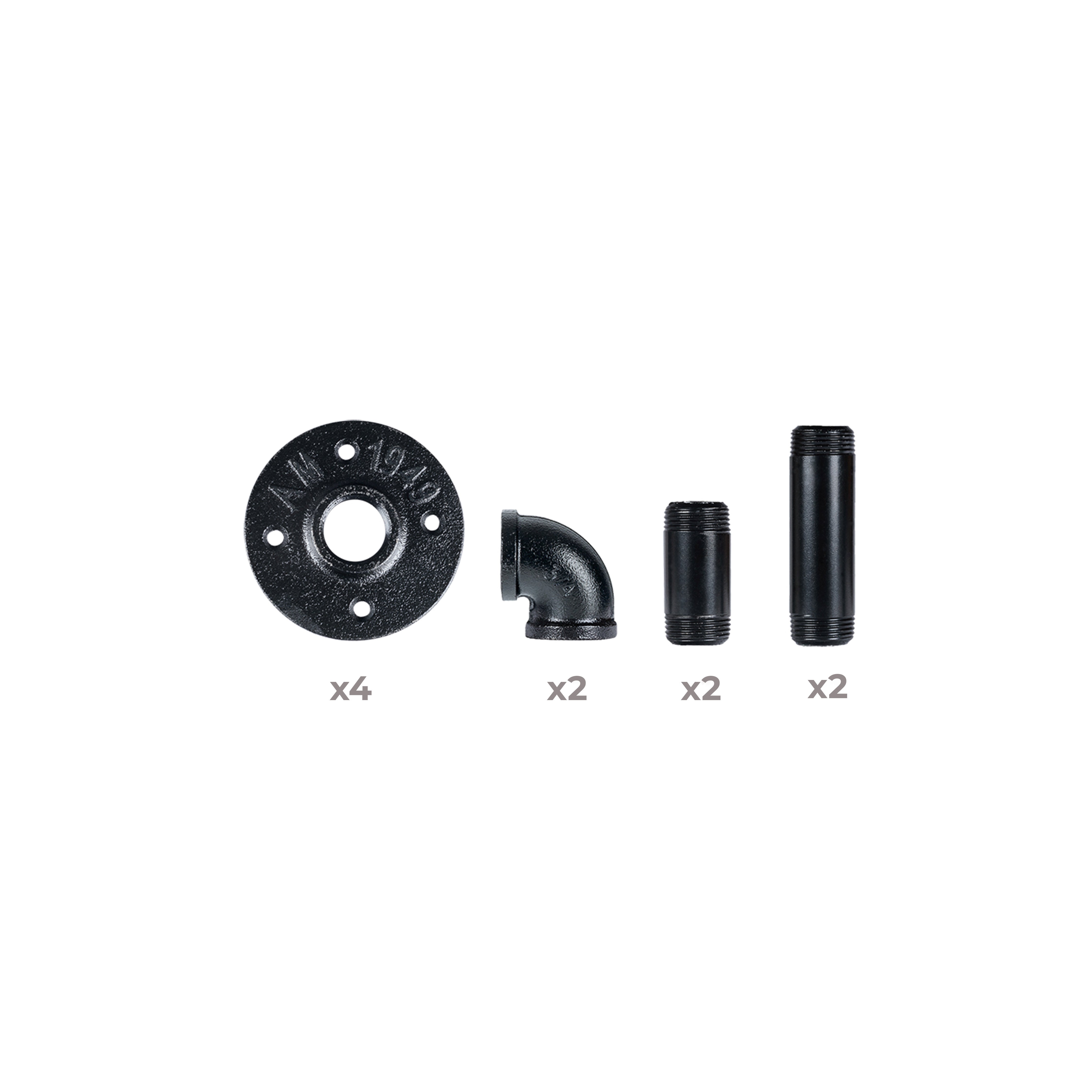 REI | Support mural tubulaire 1521 | 160 mm | 85 x 107 x 160 mm | Acier noir mat | 20 kg | Lot de 2 - 3