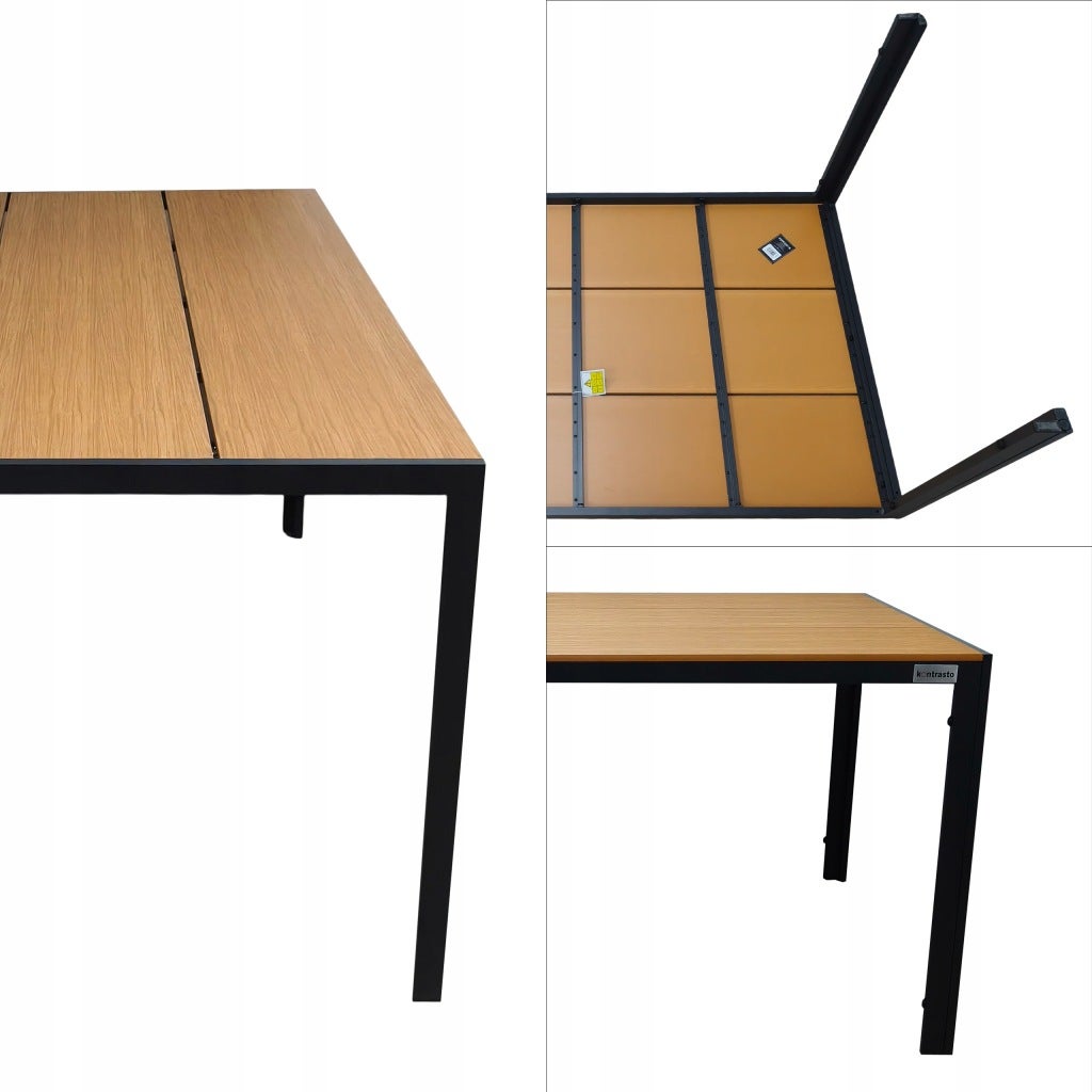 Zestaw mebli ogrodowych balkon stół Allen Pro 150x90W + 6x krzesło Pola KD czarne - 4