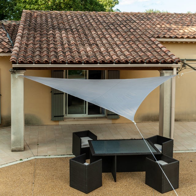 Voile d'ombrage triangle 160g/m2 taupe WERKA PRO 5 x 5 x 5 m