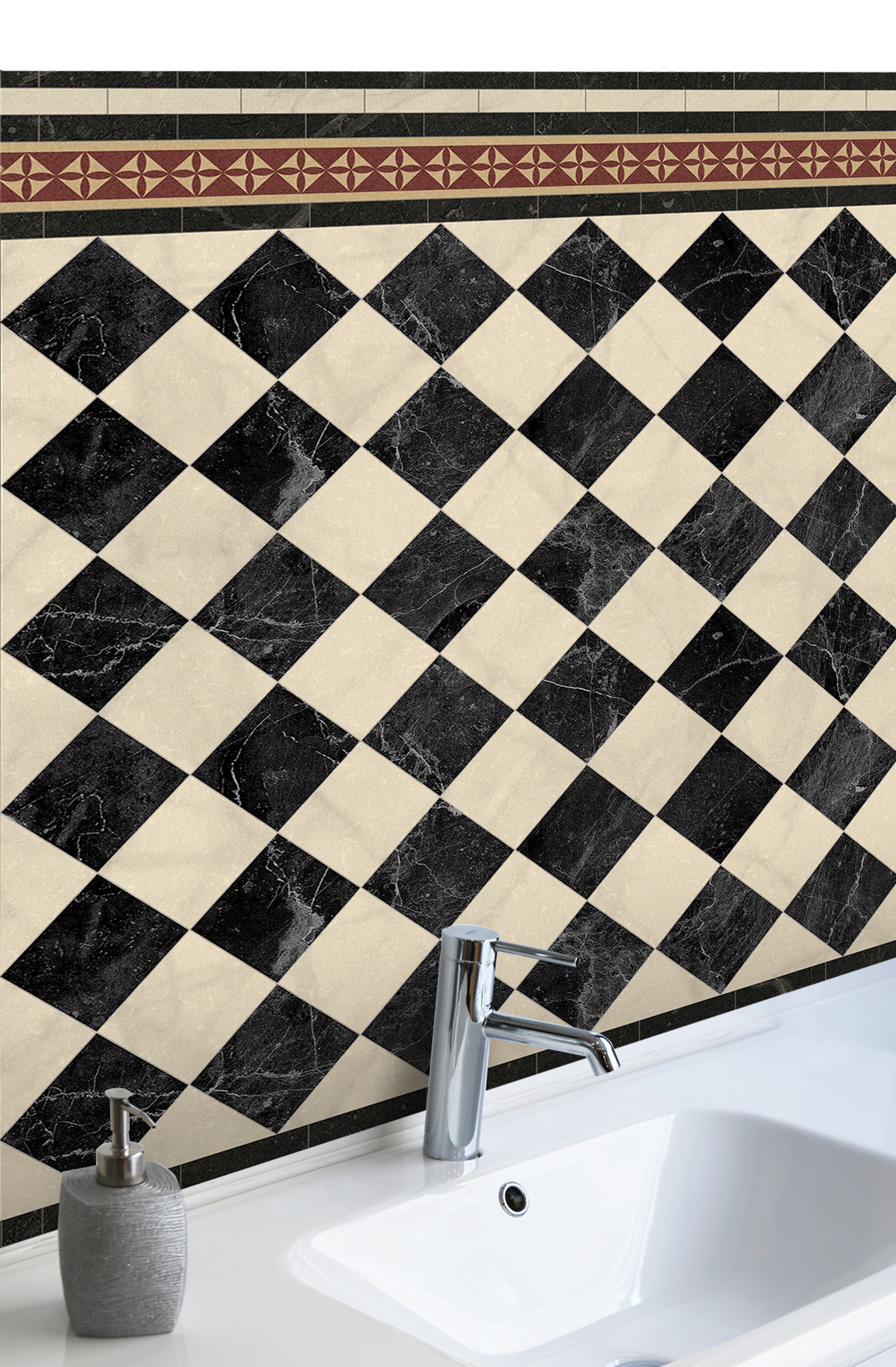 Adhésif décoratif pour meubles, armoires, murs, cuisine, salles de bain - imitation carreau - Scacci 50x100 cm - 3