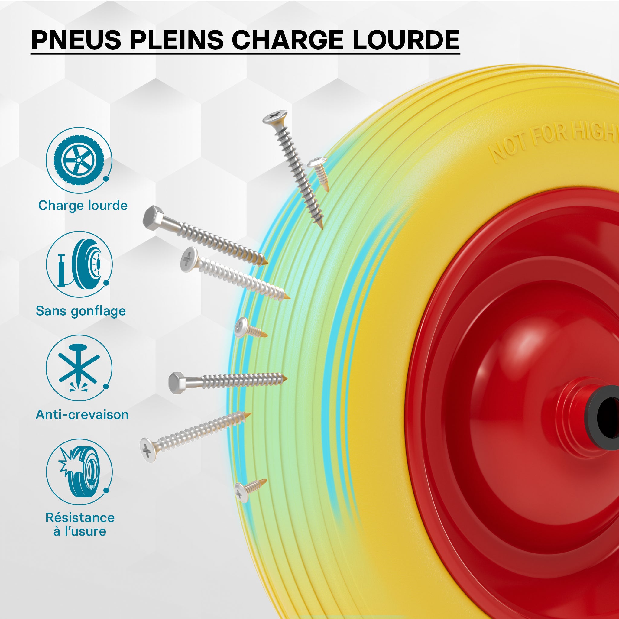 Roue complète increvable 3.50-8 pour Diable – 365 x 82 mm – en PU / Polyuréthane – profil rainuré – Capacité de charge max. 130 kg – pour… Wiltec - 2