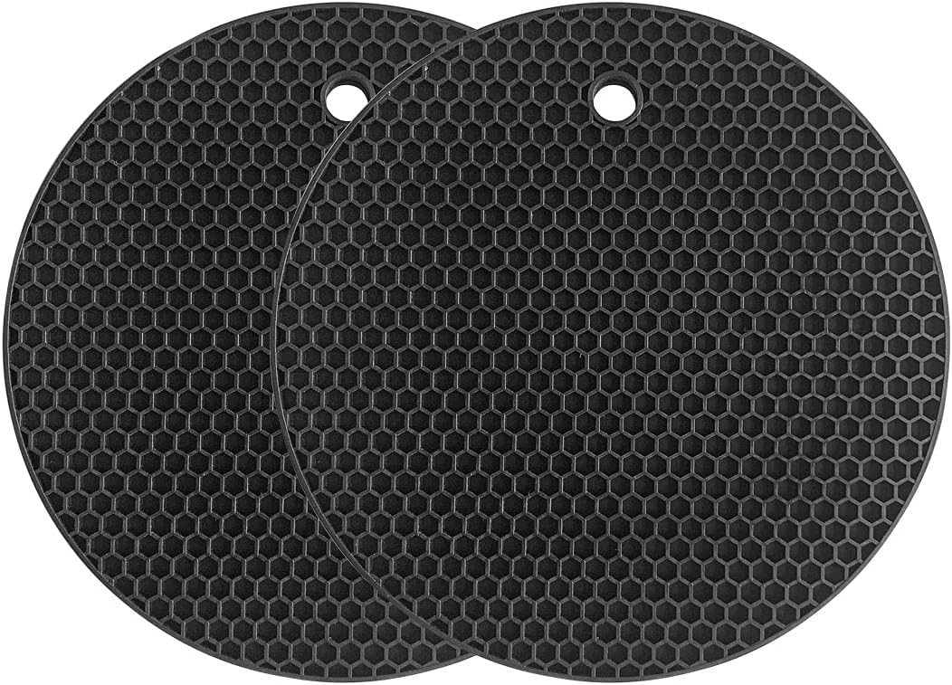 Podkładki silikonowe, maty izolacyjne (opakowanie 2 szt.), odporne na wysokie temperatury, antypoślizgowe, trwałe (czarne)