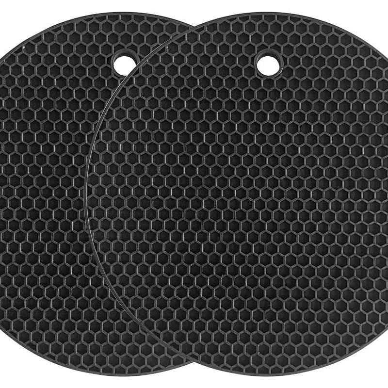 Podkładki silikonowe, maty izolacyjne (opakowanie 2 szt.), odporne na wysokie temperatury, antypoślizgowe, trwałe (czarne)