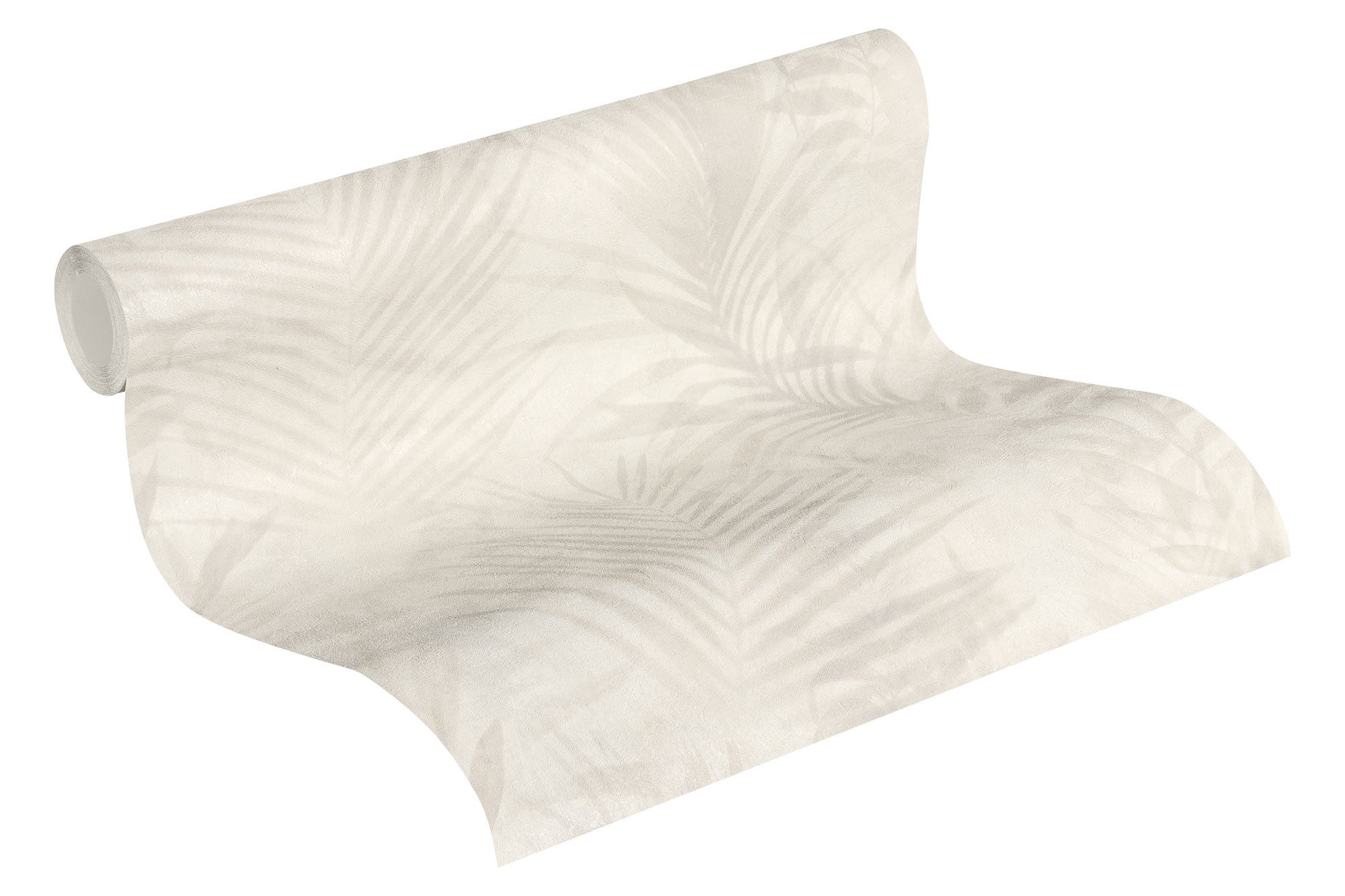 Papel pintado crema para interior tropical Papel pintado estampado de hojas y plantas grises Papel pintado salón moderno, 10,05 x 0,53 m - 3