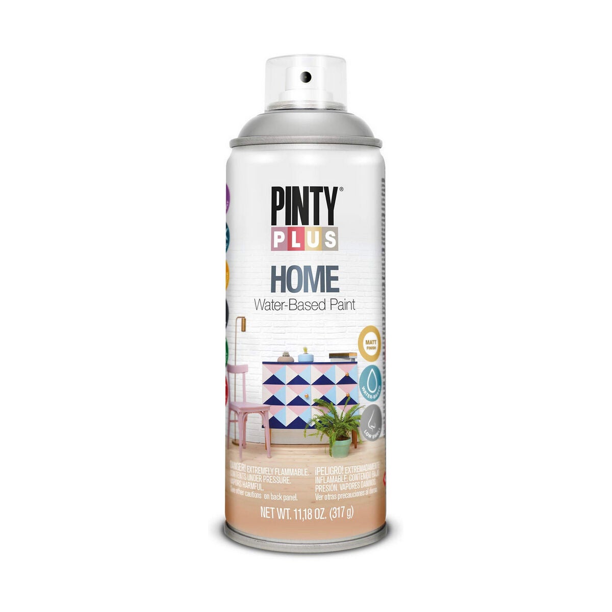 Pintyplus HOME dekoracyjna farba w sprayu 0.4L matowe RAINY GREY