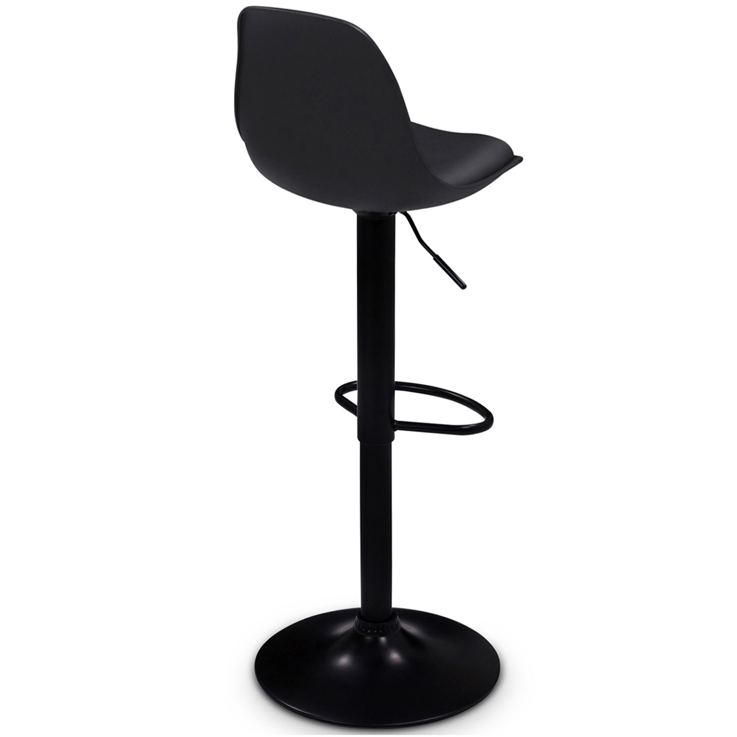 Lot de 2 tabourets de bar KARL design noir pied noir - 5
