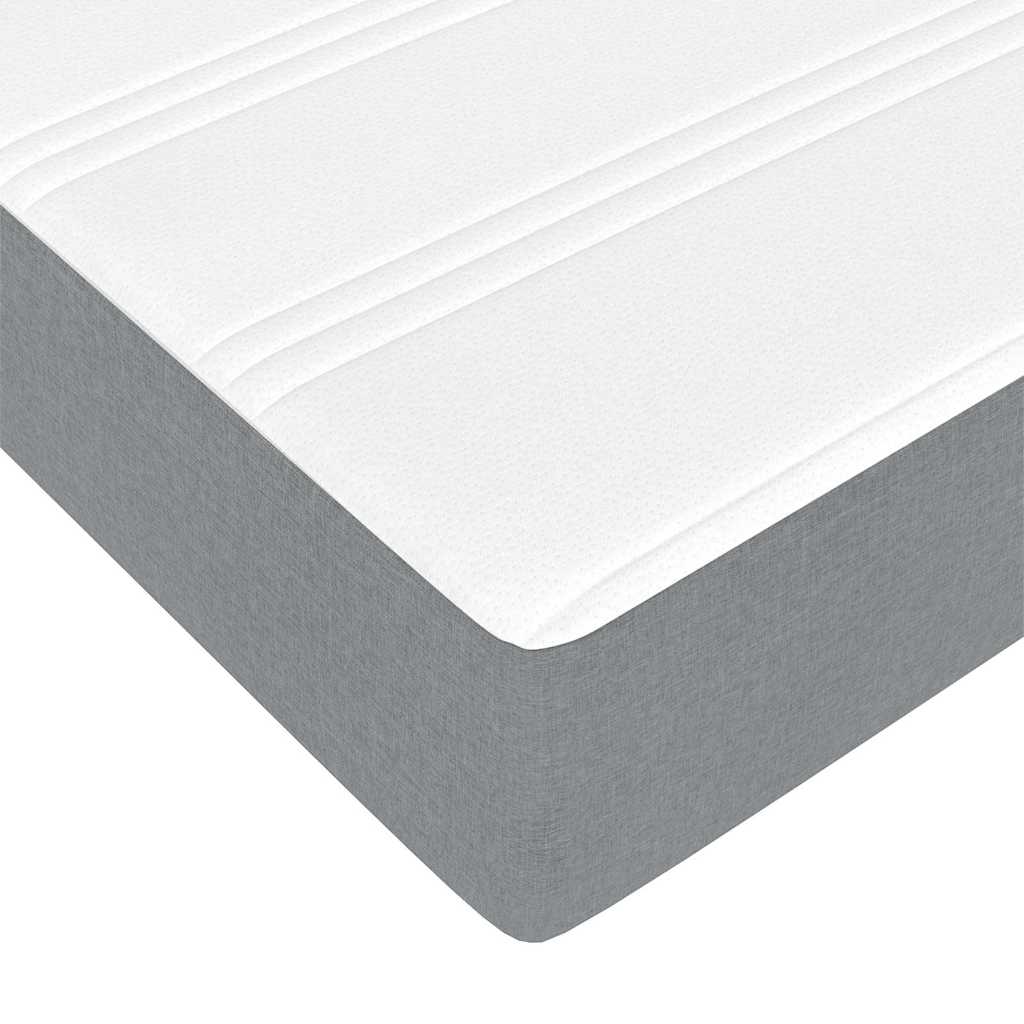 Cadre de lit avec matelas gris clair 180 x 200 cm tissu - 9