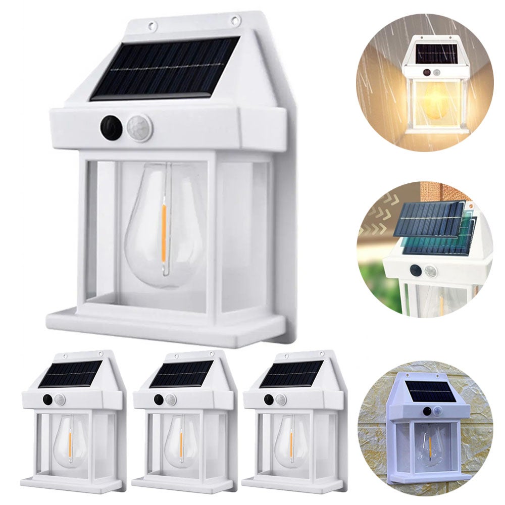 Zewnętrzne słoneczne kinkiety ścienne słoneczna latarnia ścienna z trybami i czujnikiem ruchu wodoodporne oświetlenie zewnętrzne oświetlenie nocne