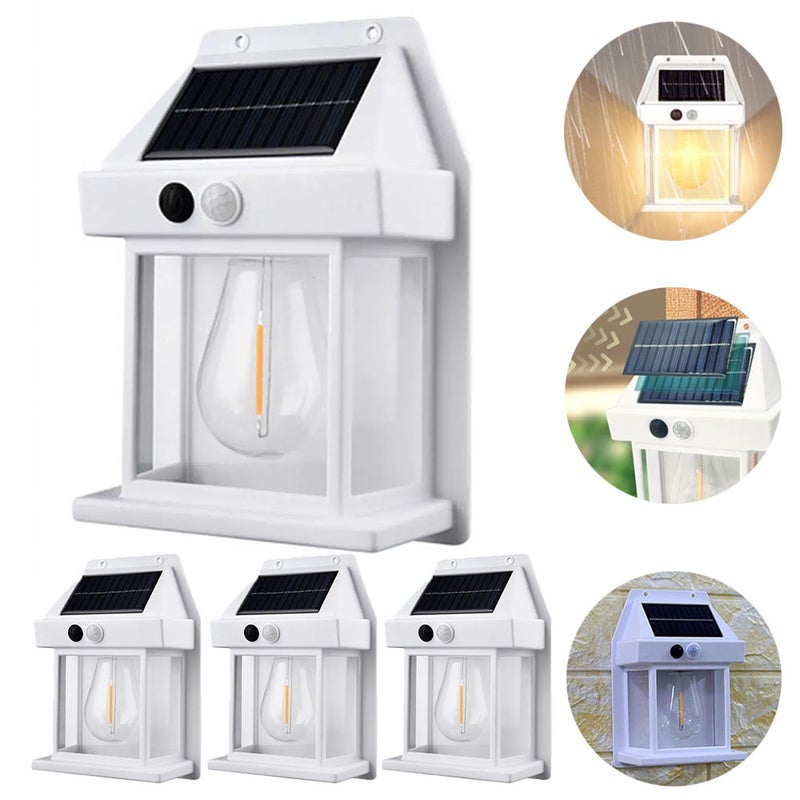 Zewnętrzne słoneczne kinkiety ścienne słoneczna latarnia ścienna z trybami i czujnikiem ruchu wodoodporne oświetlenie zewnętrzne oświetlenie nocne