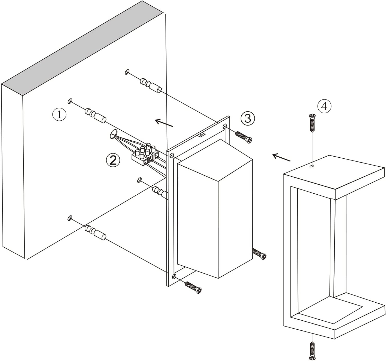 Applique murale LED--2pcs 18W Applique murale avec détecteur de mouvement, IP65 Waterproof Wall Light, 3000K, 1200 Lumens - 4