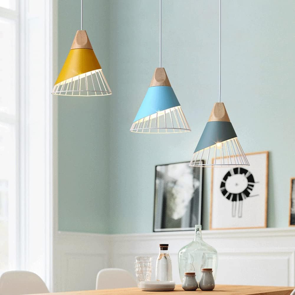 Żyrandol w stylu industrialnym do kuchni - Ø25 cm, Ciepłe światło - Regulowana wysokość - E27 - Lampa sufitowa - 3