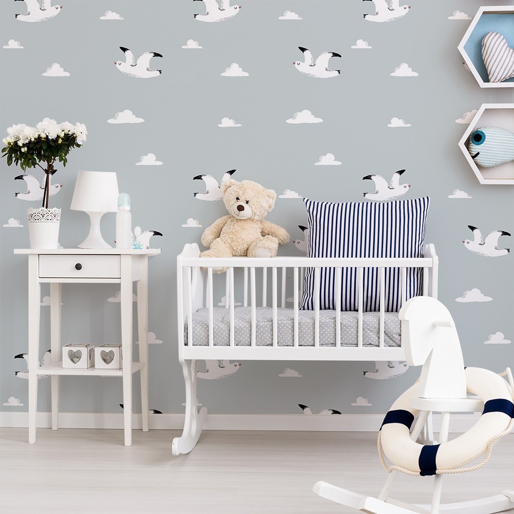 Papel pintado autoadhesivo con tintas eco, y libre de pvc, rollo de 129 x 260 cm mio bleu