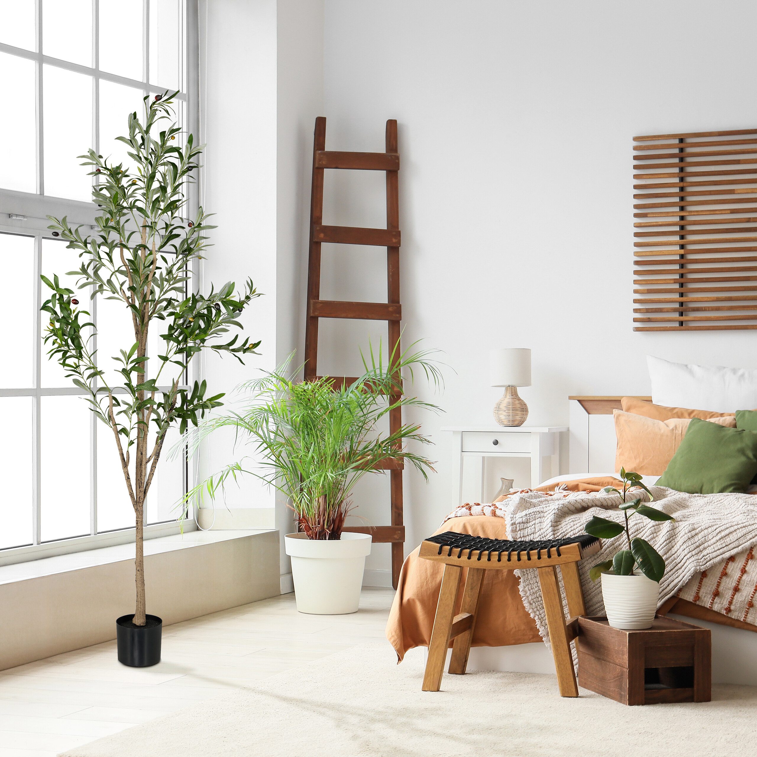 Relaxdays Olivier Artificiel, Arbre Décoratif, Détails