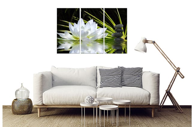 Image sur verre Tableau Fleur de lotus floral bleu blanc Image sur verre Tableau Fleur de lotus floral bleu blanc