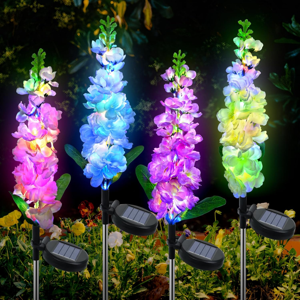 Zewnętrzna Lampa Solarna do Ogrodu Sztuki Zewnętrznych Lamp Solarnych Tryby Wodoodporna Lampa Kwiatowa z diodami LED Dekoracja do Ogrodu na Ścieżki