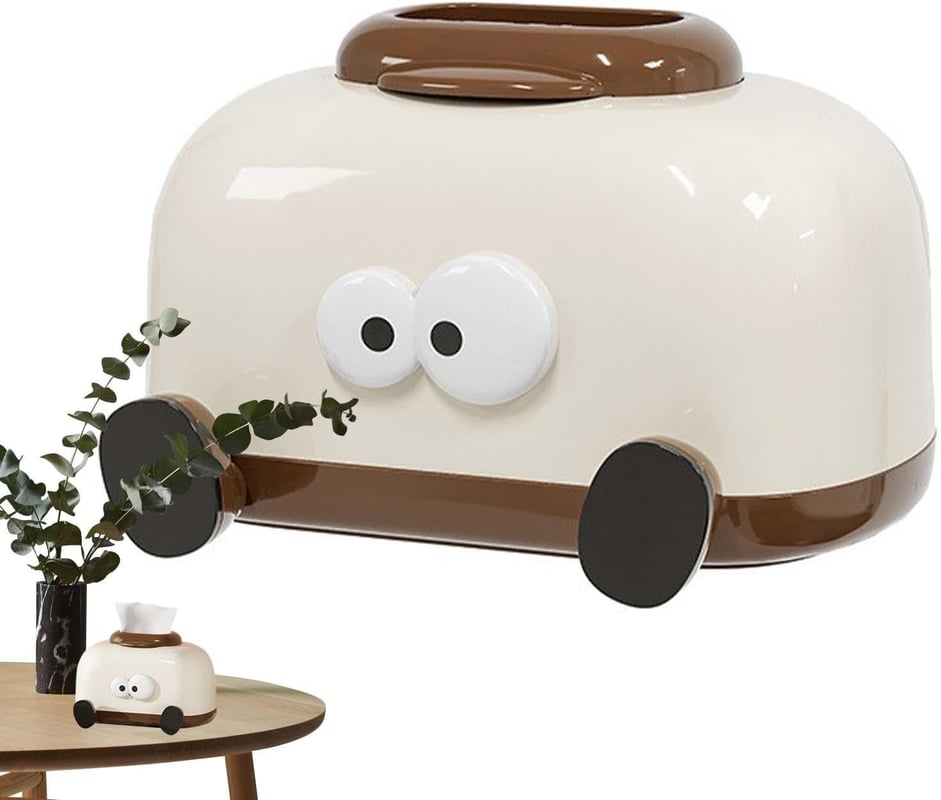 Śliczne pudełko na chusteczki, ozdobne pudełko na chusteczki, z motywem kreskówkowych zwierząt, łatwe w użyciu, 20 x 15,5 x 10,2 cm