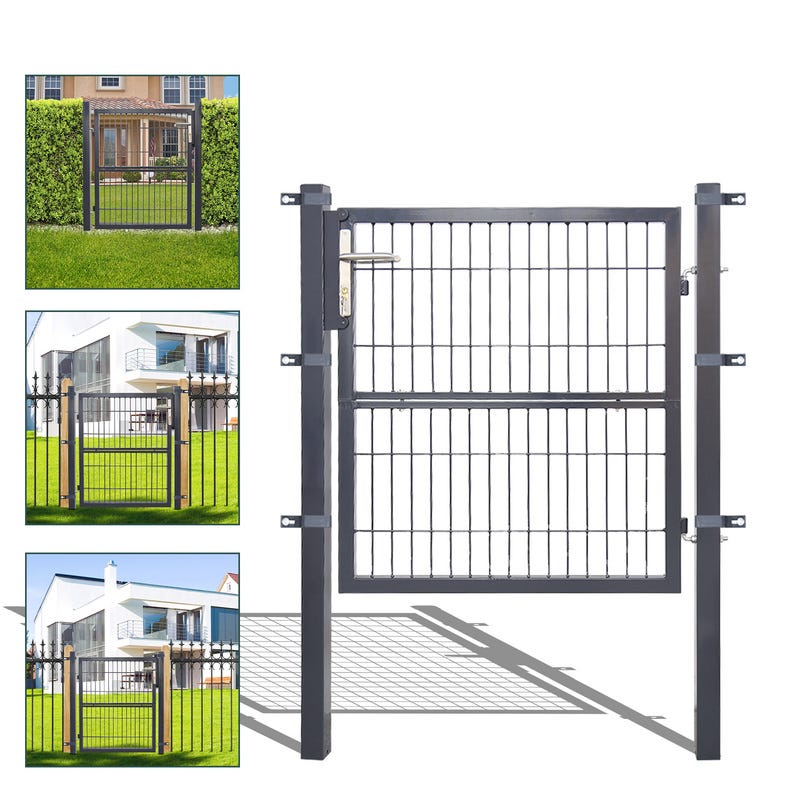 Cancello Da Giardino In Rete, Acciaio Zincato, Recinzione Con Serratura, Porta 120 X 100 Cm, Grigio | Leroy Merlin - Foto 2