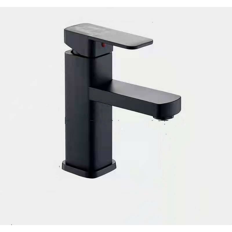 Miscelatore Per Lavabo Nero Opaco Con Beccuccio Alto - Rubinetto Monocomando A Leva, Design Moderno, Facile Installazione - 2