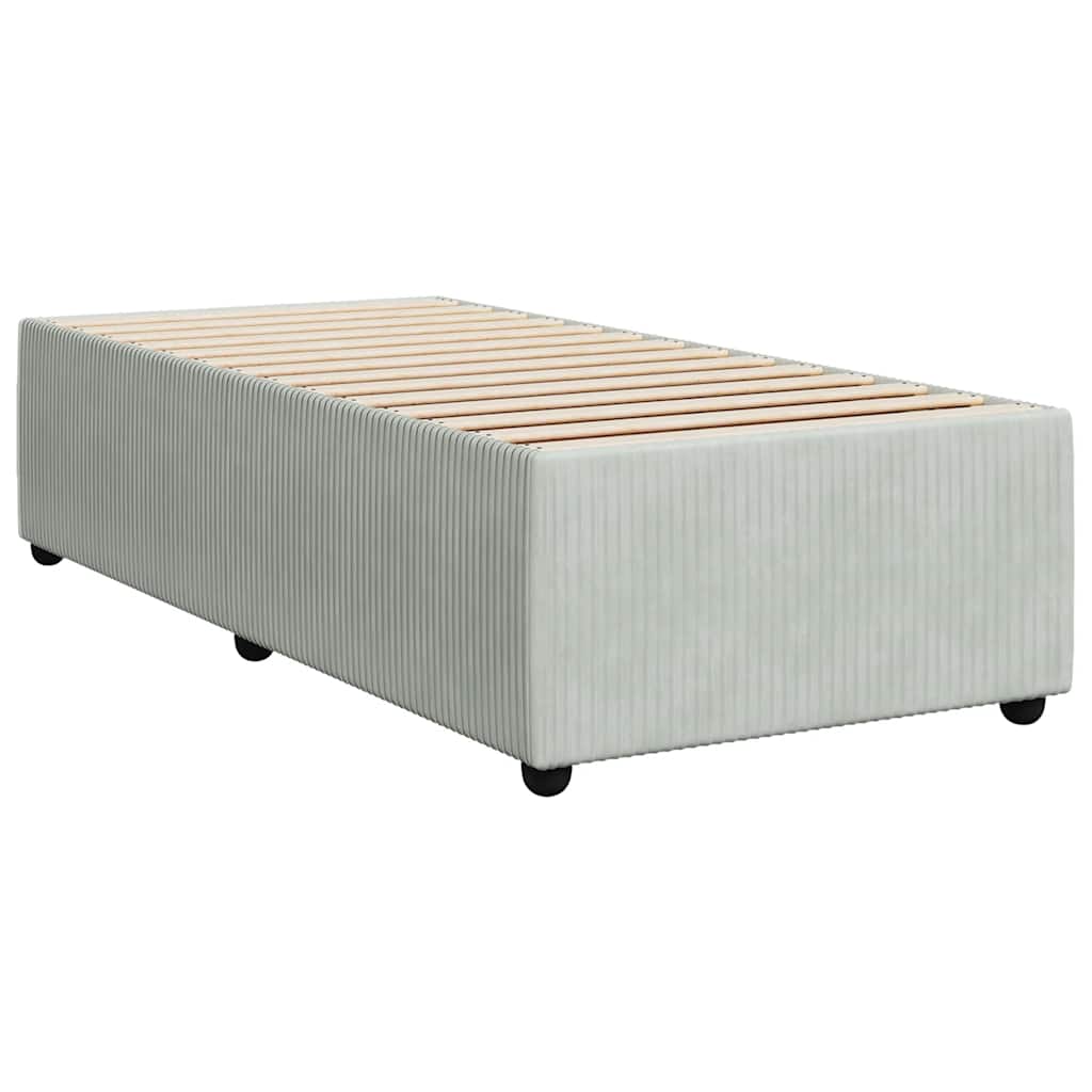Cadre de lit sans matelas, en velours, gris clair, pour la chambre, 100 × 200 cm - 6