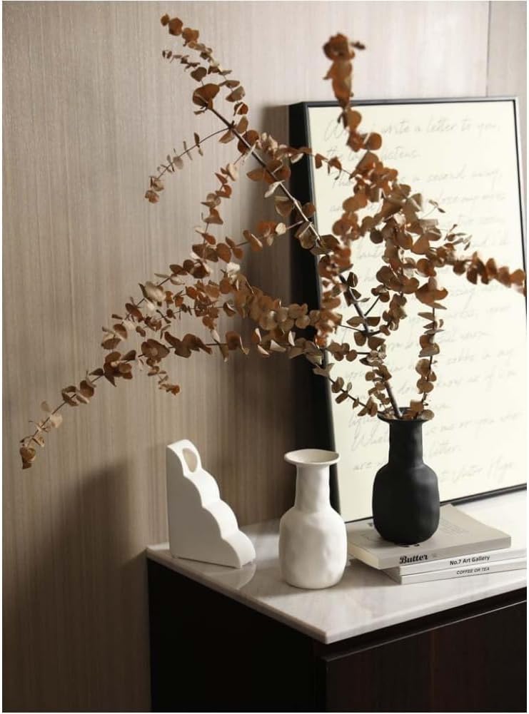 Vase en céramique de Style Nordique, Petit Vase déco pour l'herbe de la Pampa comme décoration bohème, Vase Blanc Mat 17cm - 5