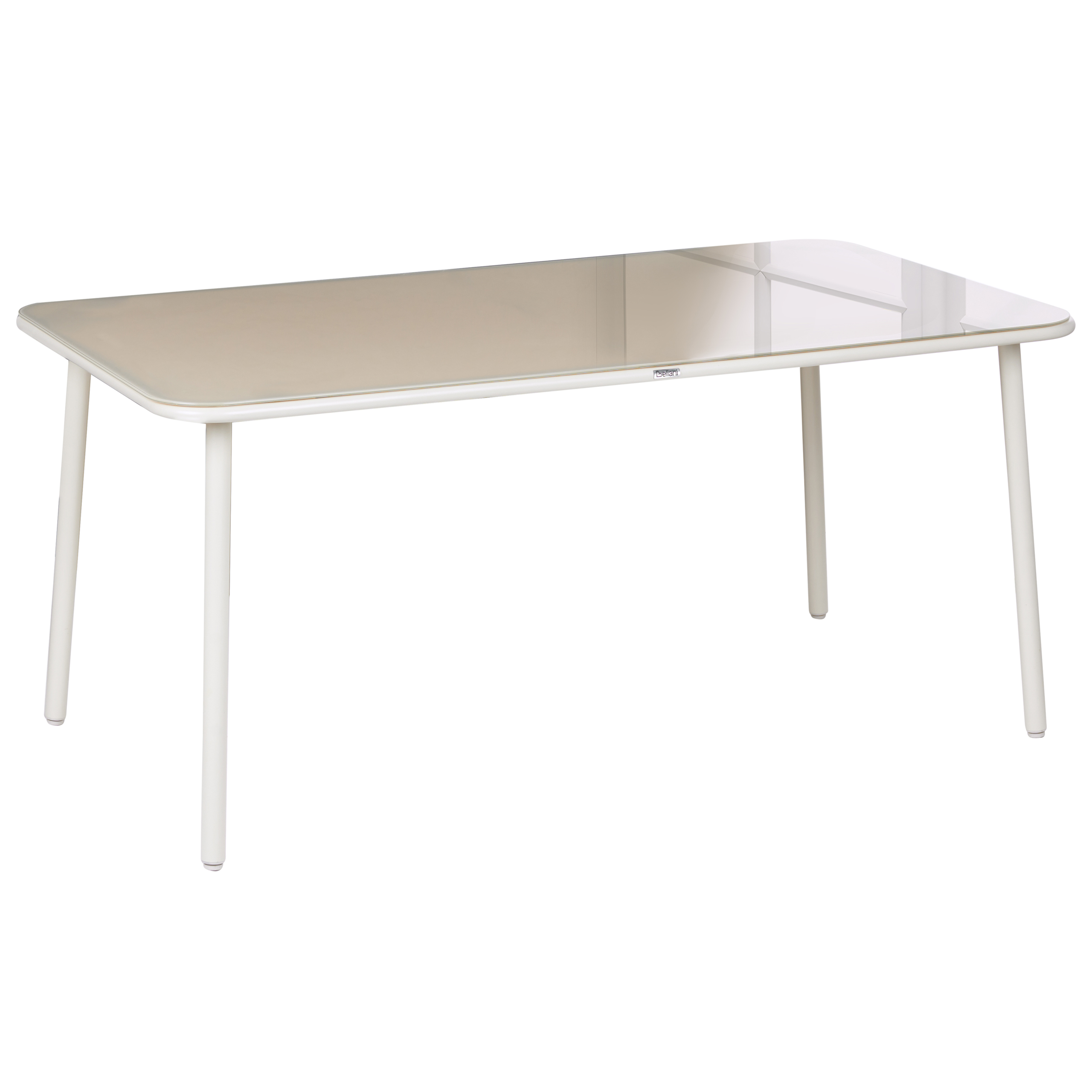 Masă dining de exterior CARAVINO 160 cm 90 cm Metal Bej deschis