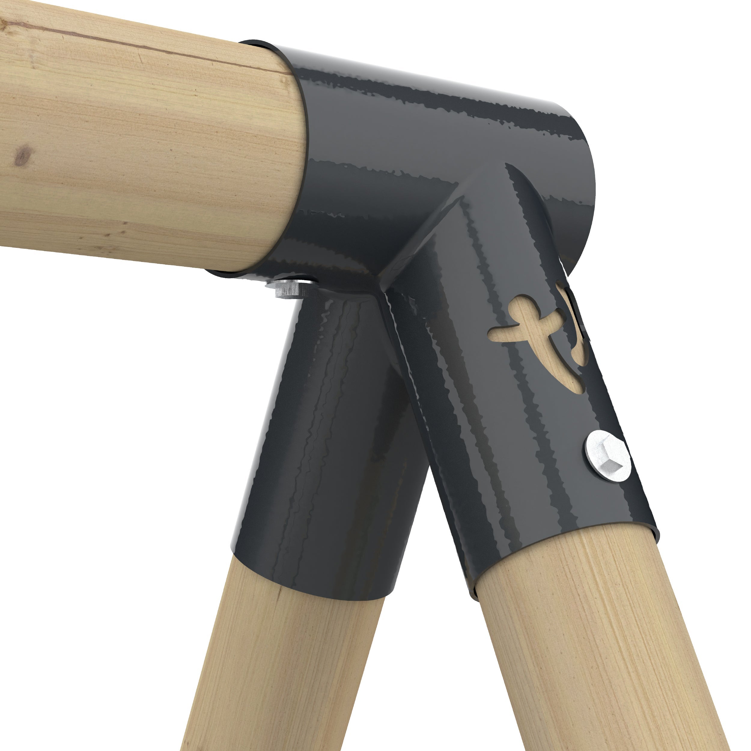 Station AJONC balançoires - vis-à-vis - toboggan - kit d'ancrage - bois FSC® h190 cm - 7