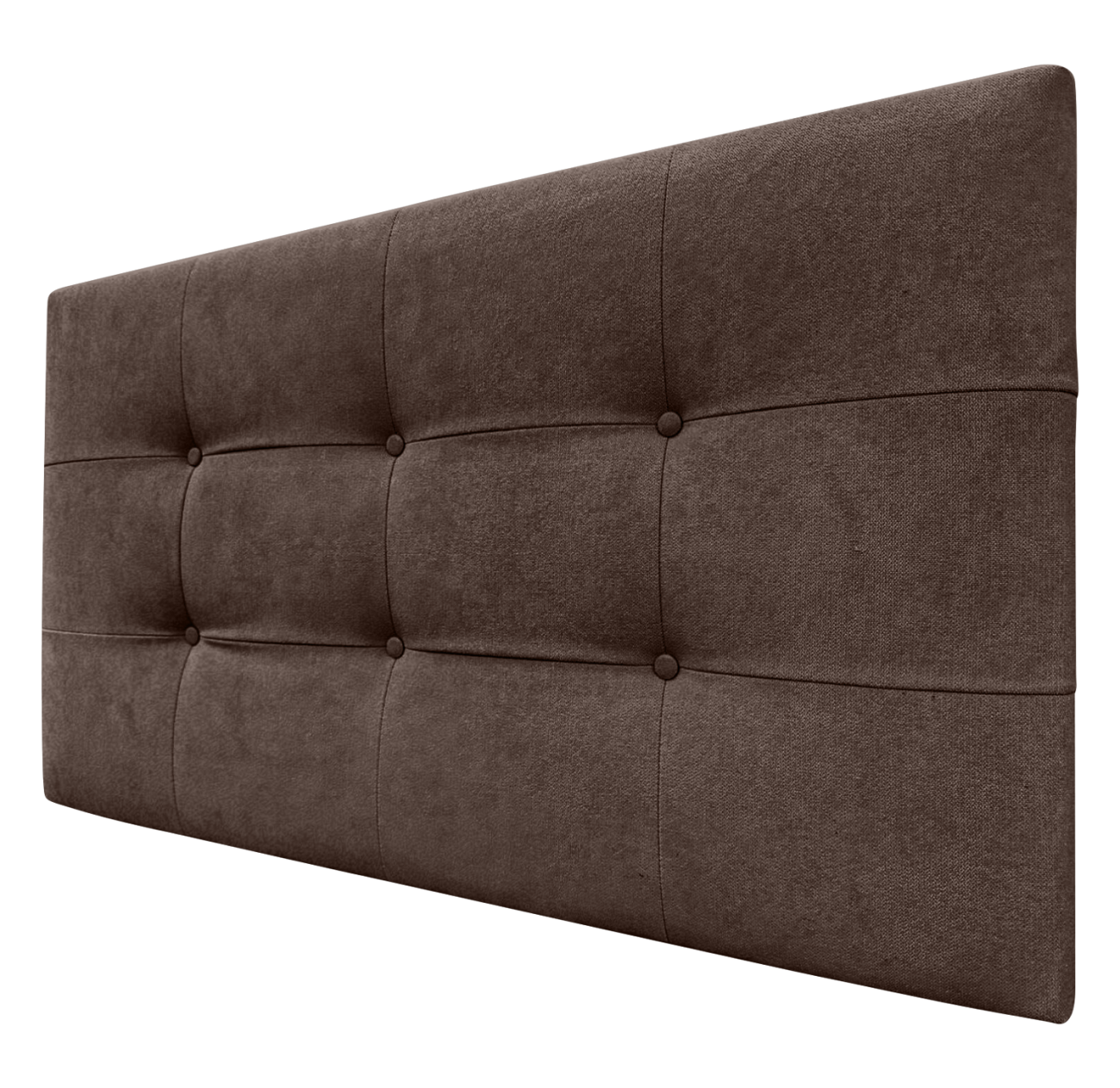 DECORQUALITY Cabecero Cama TEXAS BUTTON DELUXE Cabezal Tapizado en tejido Antimanchas Marrón 120*70 CM - 2