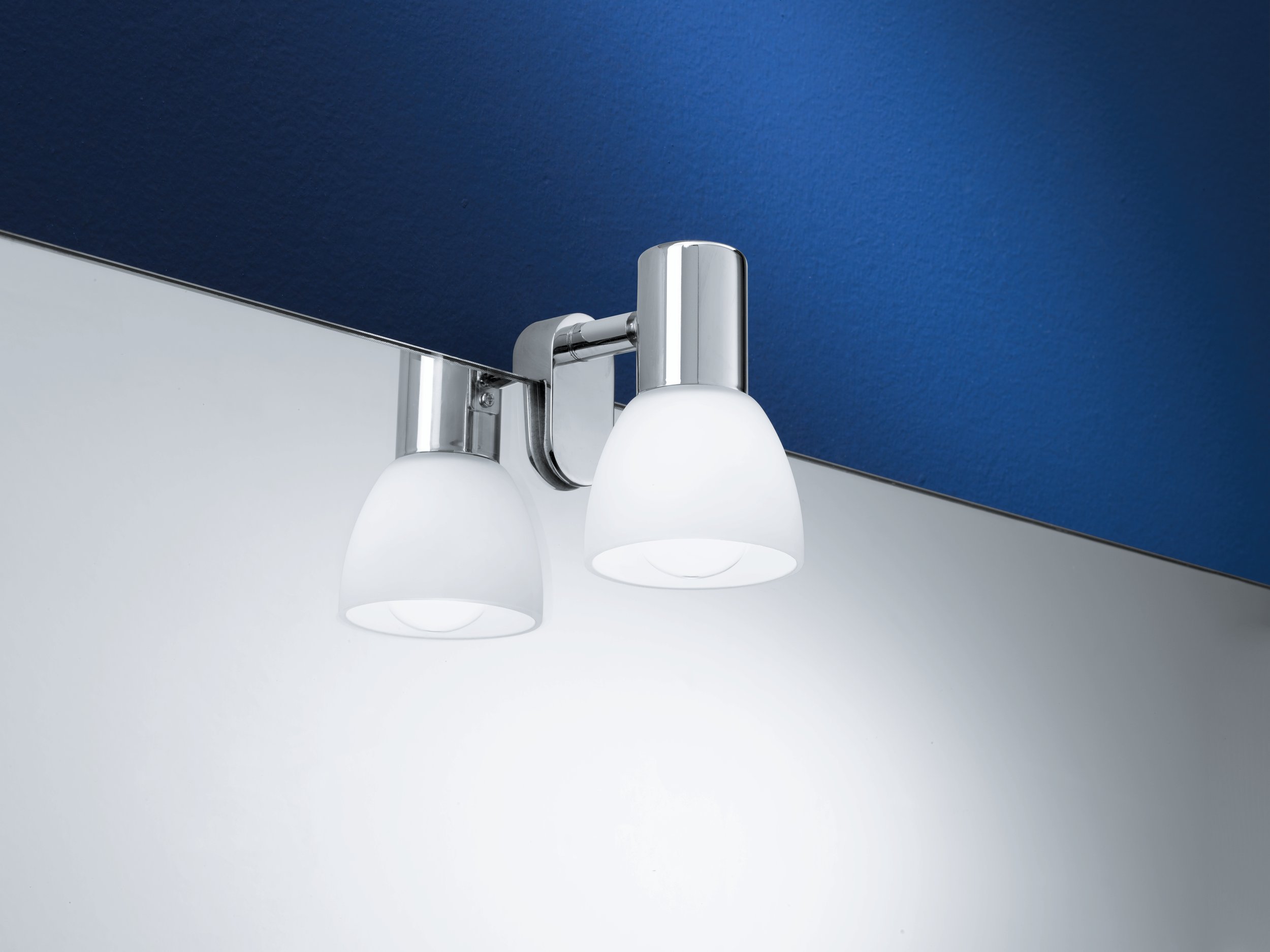 STICKER FARETTO SPECCHIO 2 LUCI 40W CROMO E BIANCO - 2