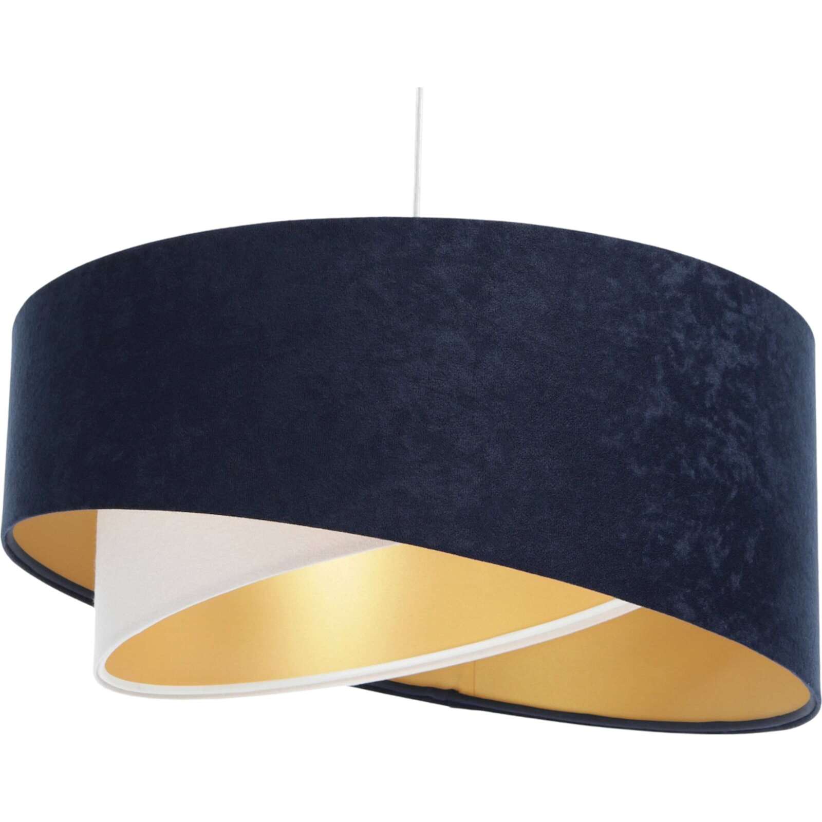 Suspension galaxy eco velours 45 x 45 x 21 cm bleu marine blanc dor 