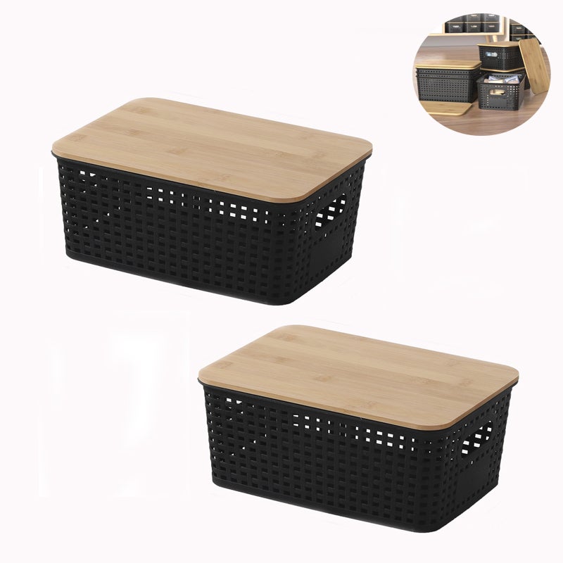 Lot De 2 Boîtes De Rangement En Carton, Avec Couvercle, Pour Ranger