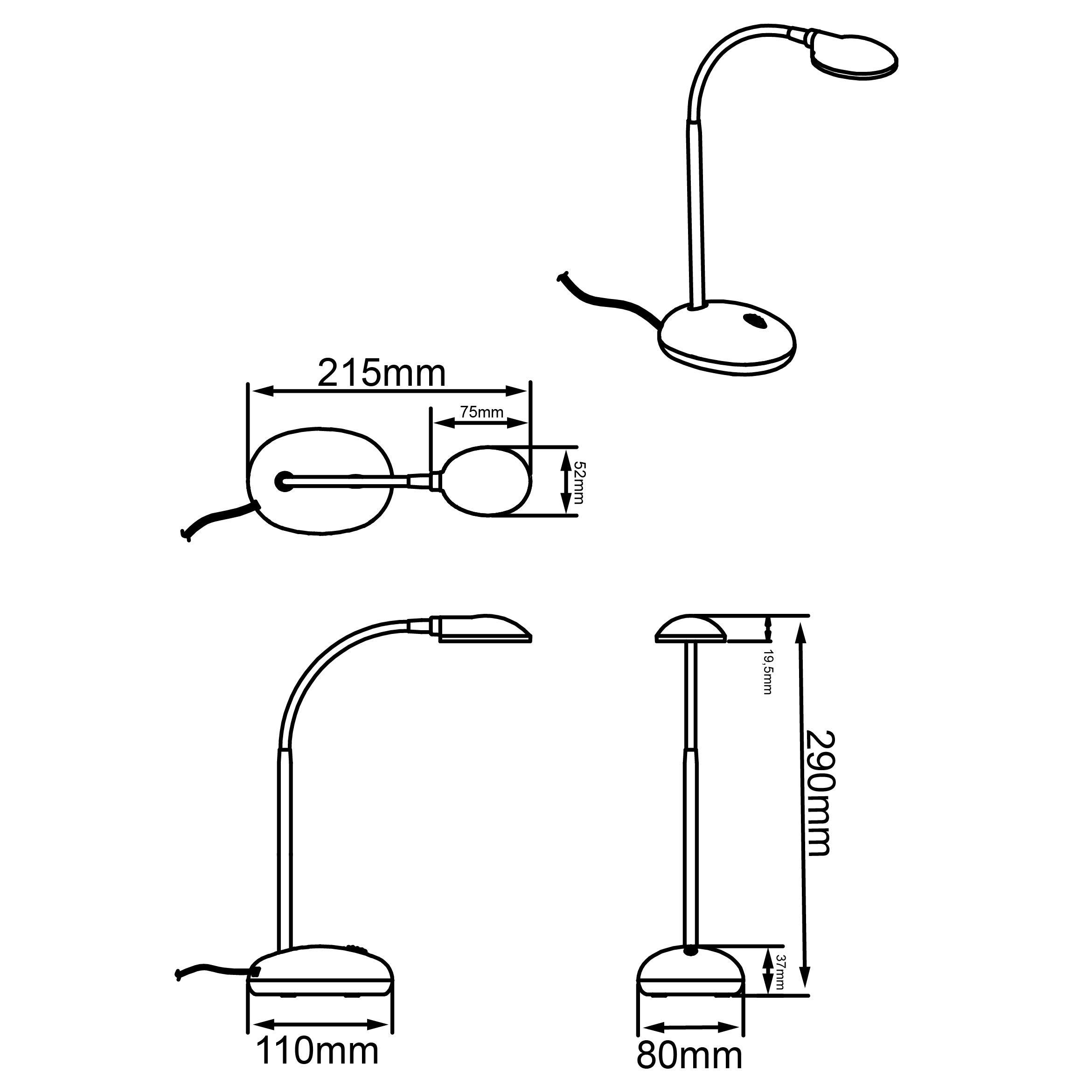 Lampa BRILLIANT Wall Spot Seed stal czarny / jasne drewno | 1x PAR51, GU10, 5W, odpowiednia do żarówek reflektorowych (brak w zestawie) | Skala A ++ d - 5