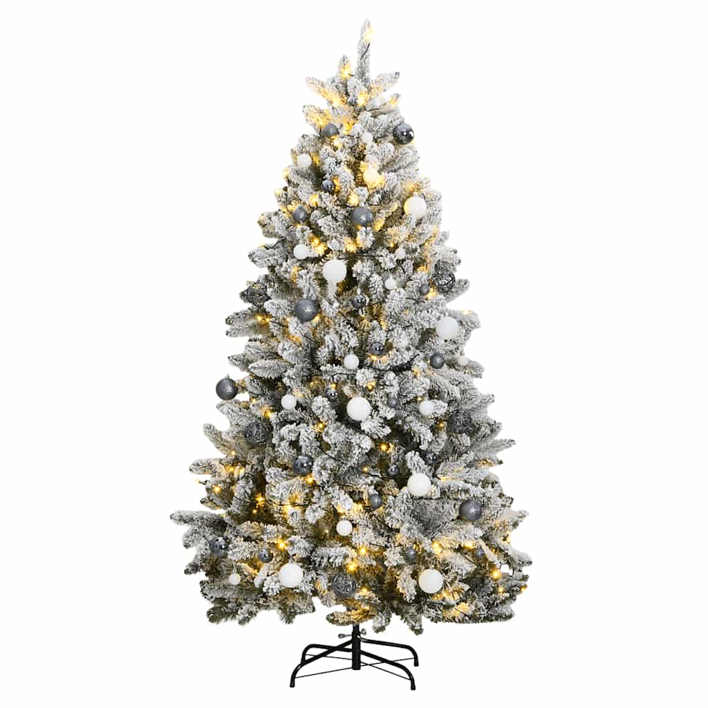 Sztuczna choinka na zawiasach, 300 lampek LED i bombki, 180 cm vidaXL
