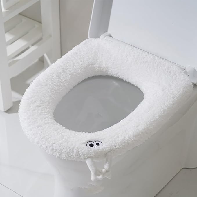 szt., biała, miękka, ciepła nakładka na deskę sedesową, zmywalna, uniwersalna, zmywalna nakładka na deskę sedesową, miękka poduszka na deskę sedesową