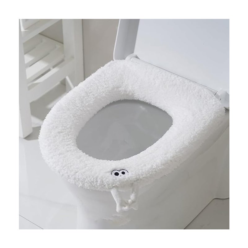 szt., biała, miękka, ciepła nakładka na deskę sedesową, zmywalna, uniwersalna, zmywalna nakładka na deskę sedesową, miękka poduszka na deskę sedesową