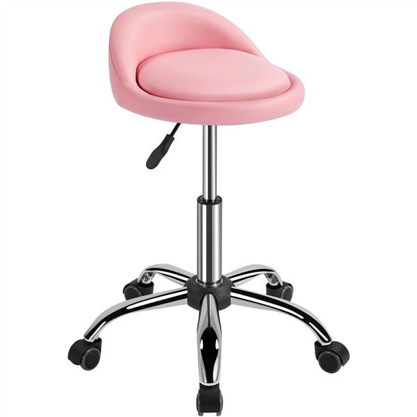 Tabouret Coiffeuse Pivotant 360° Avec Roulettes - Hauteur Réglable 35-53cm Similicuir