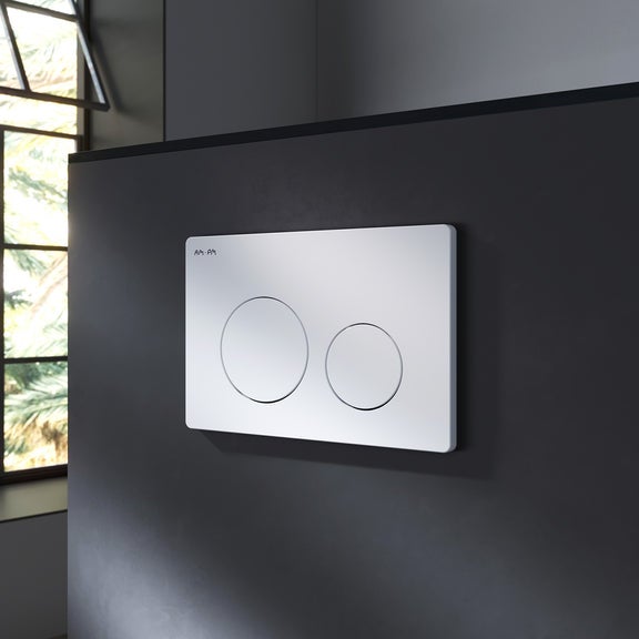 Pack WC suspendu bâti mural et cuvette Plaque Round Blanche Pack WC Bati-support AM.PM Hit - 4